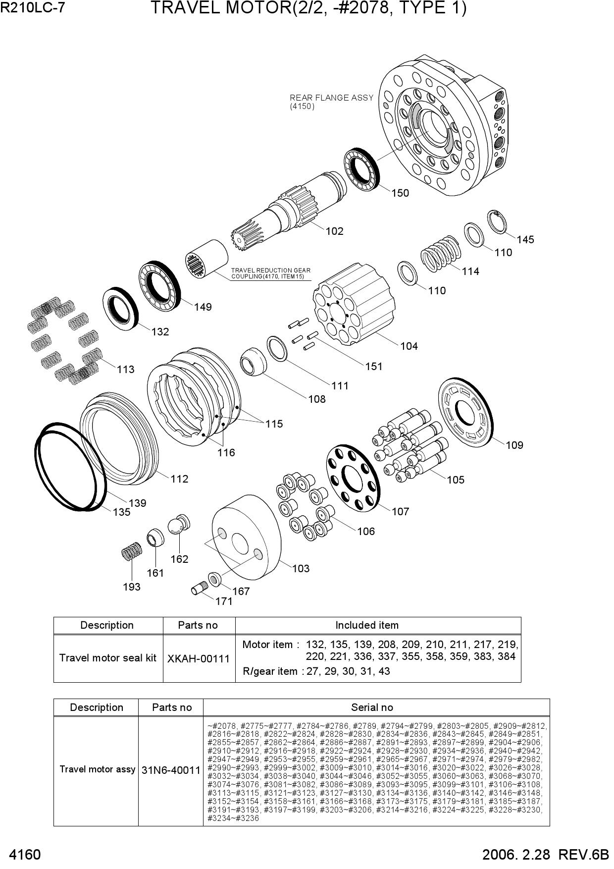 TRAVEL MOTOR(2/2, -#2078, TYPE 1)
