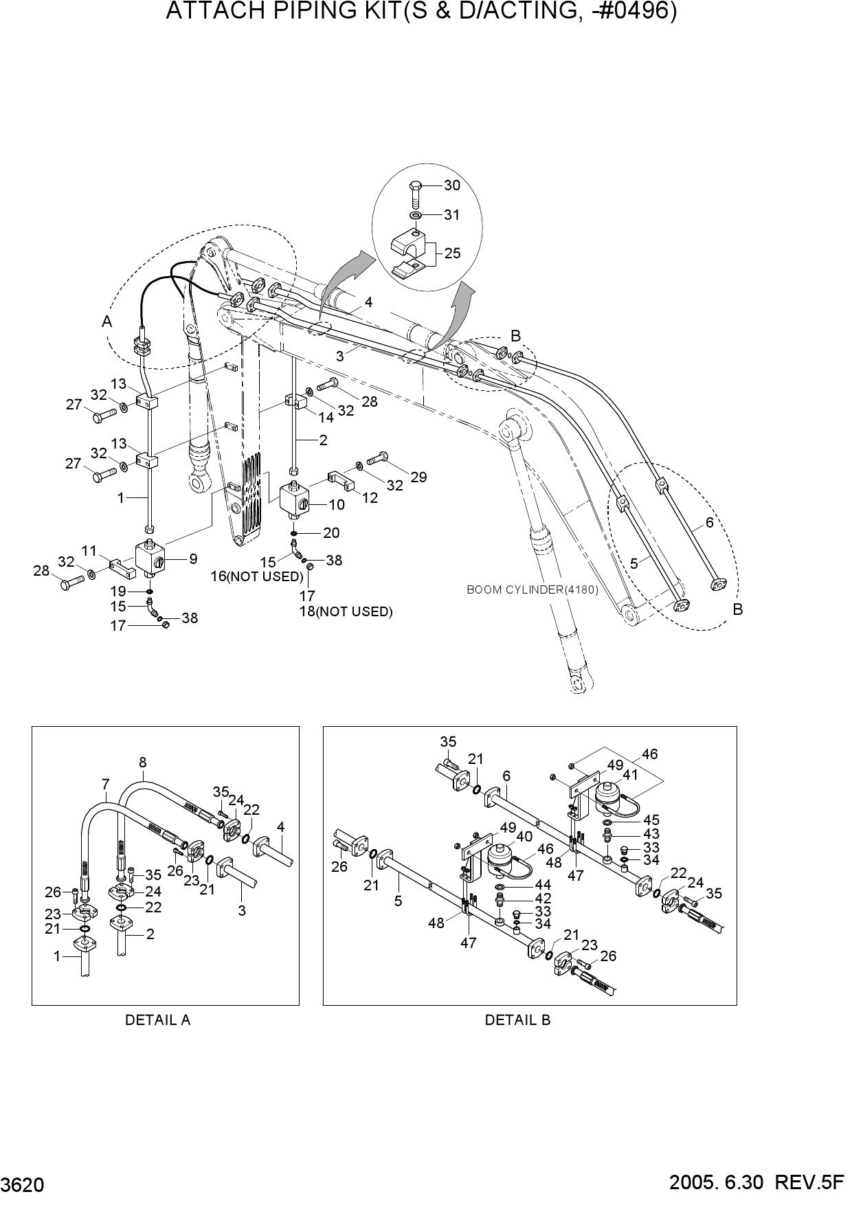 ATTACH PIPING KIT(S & D/ACTING, -#0496)
