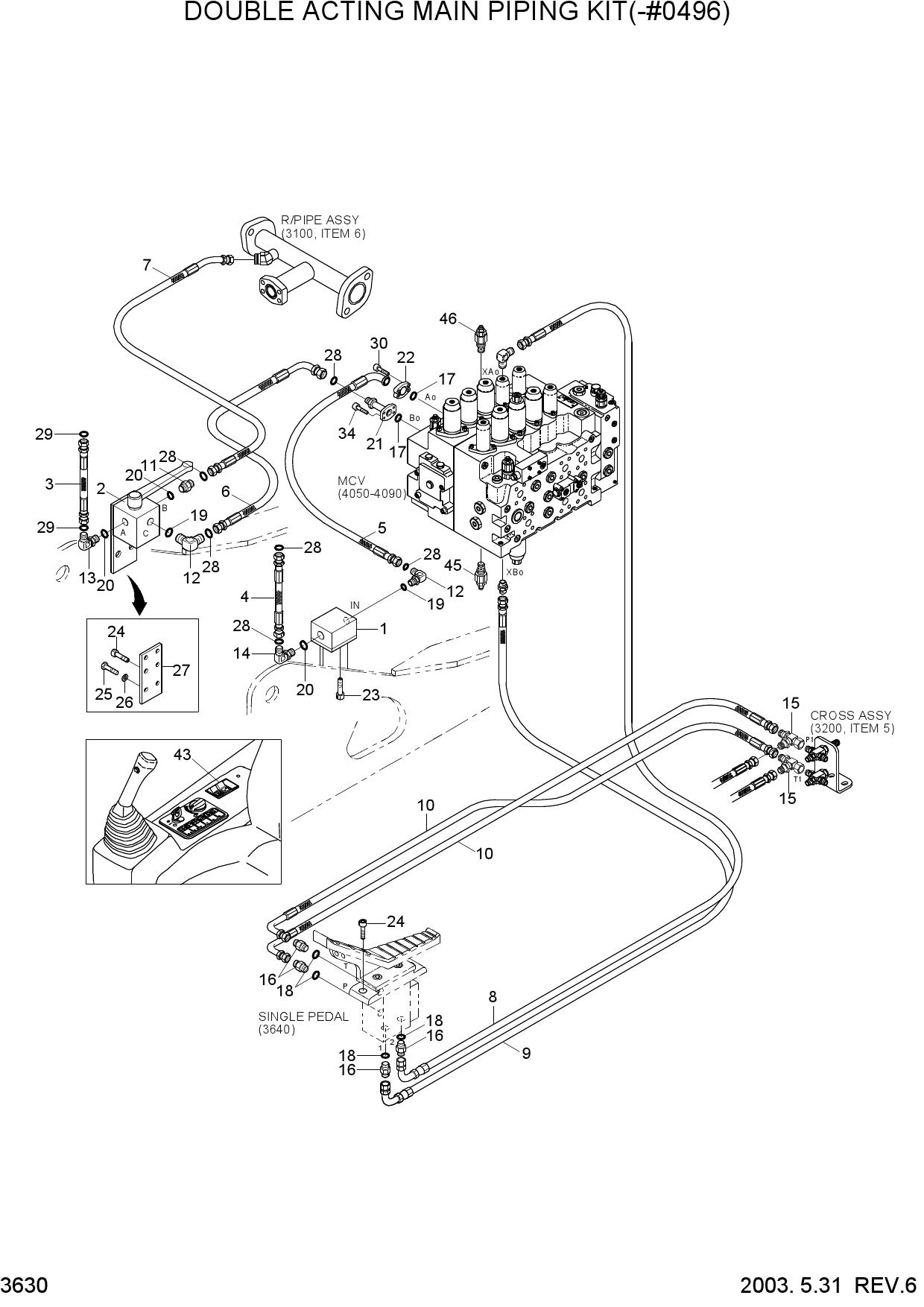 DOUBLE ACTING MAIN PIPING KIT(-#0496)
