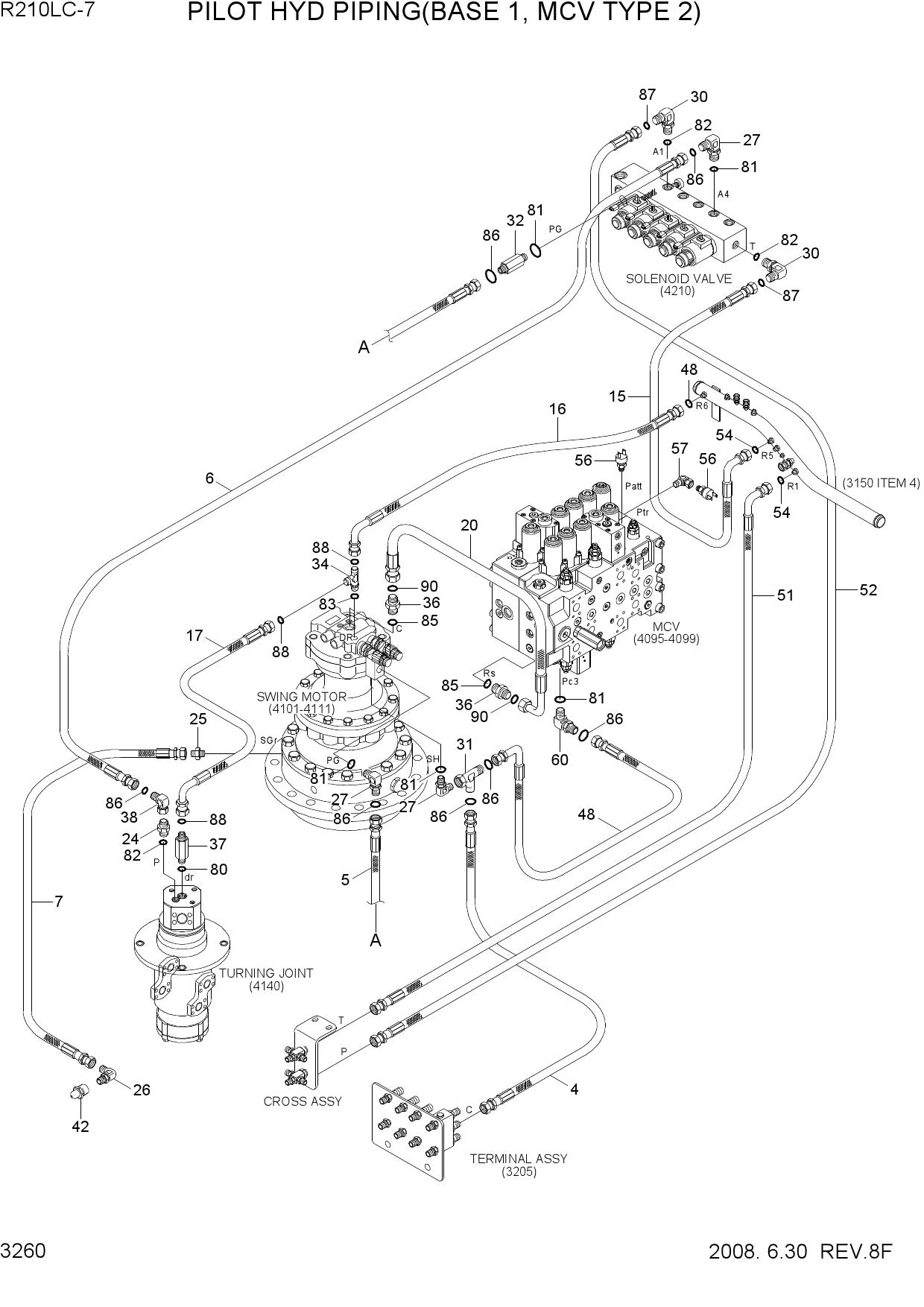 PILOT HYD PIPING(BASE 1, MCV TYPE 2)