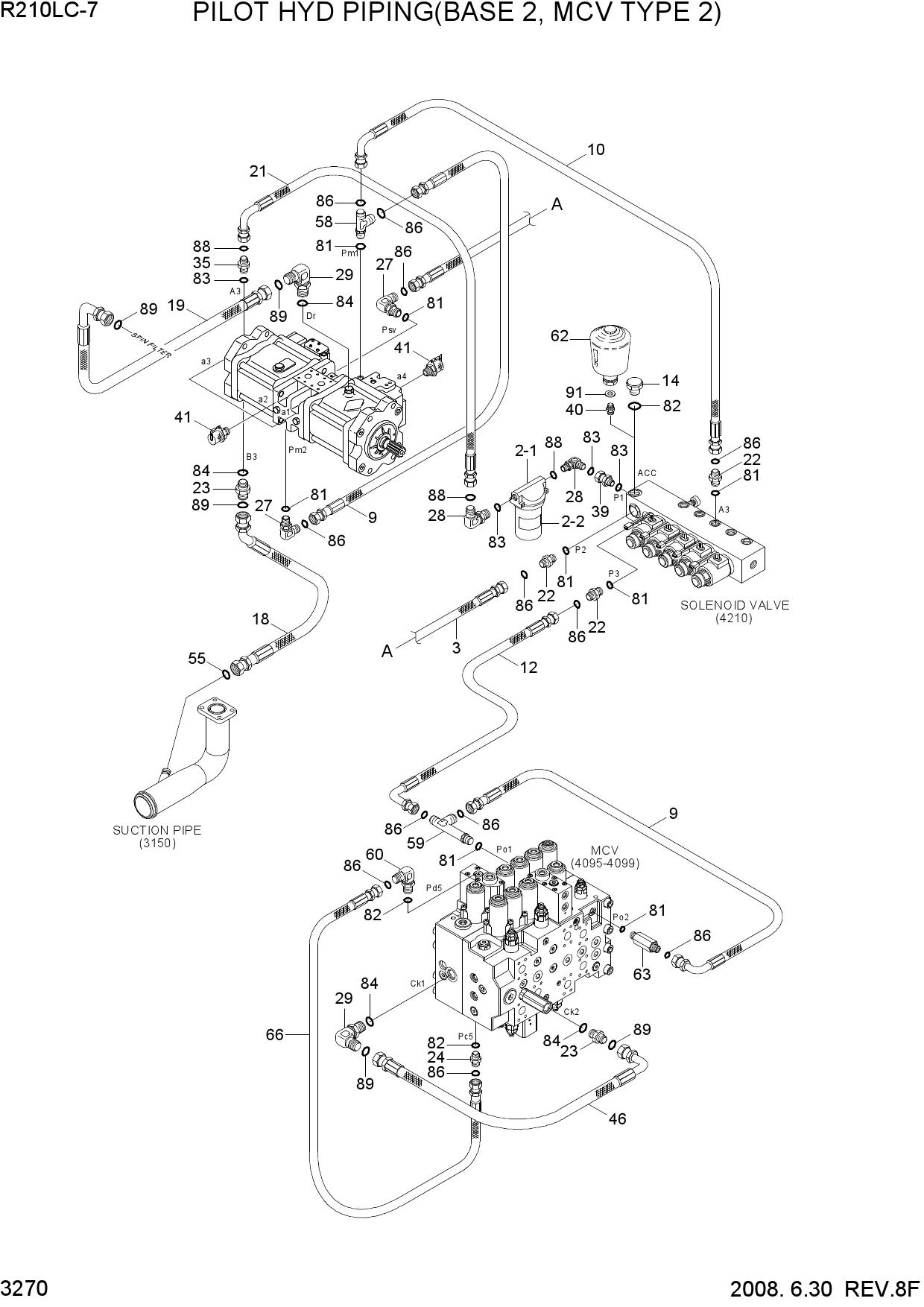 PILOT HYD PIPING(BASE 2, MCV TYPE 2)