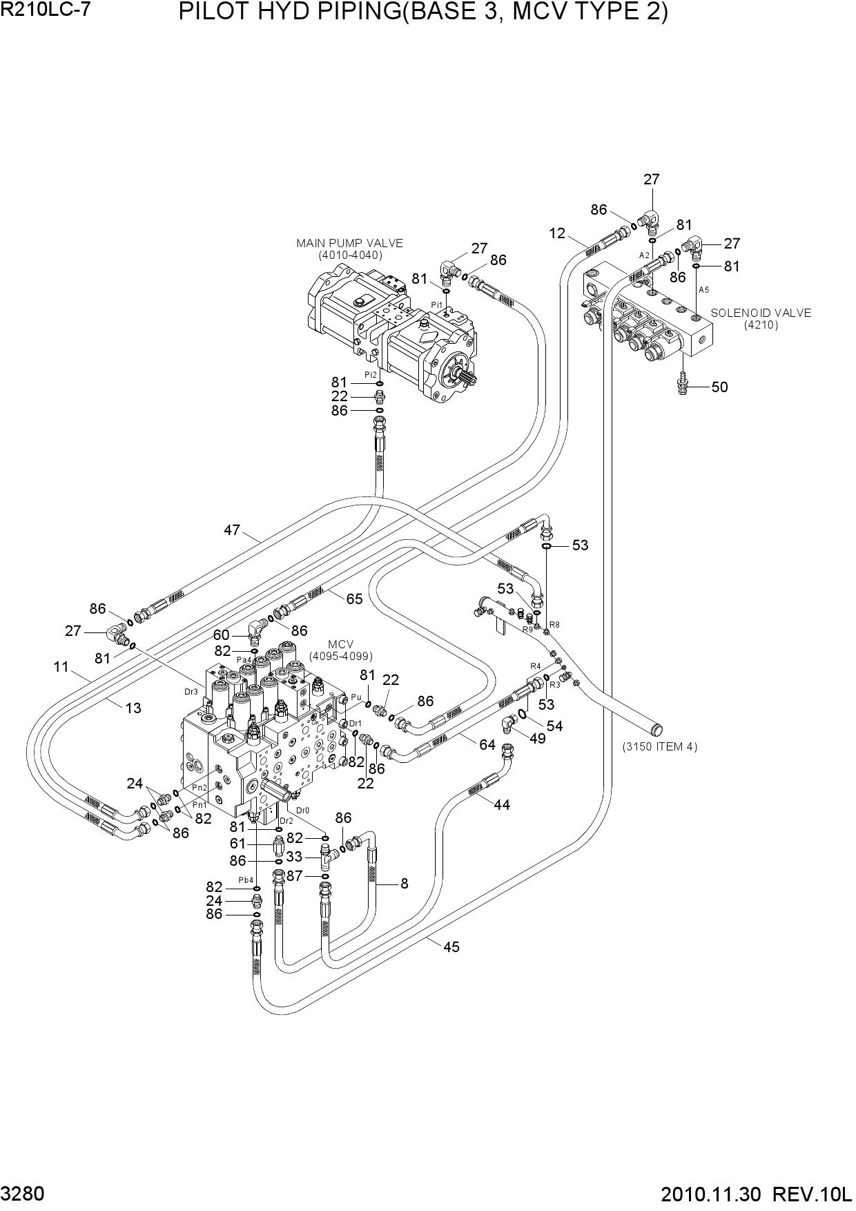 PILOT HYD PIPING(BASE 3, MCV TYPE 2)