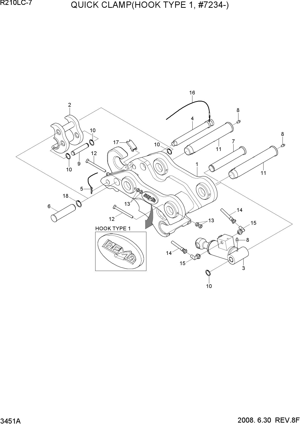 QUICK CLAMP(HOOK TYPE 1, #7234-)