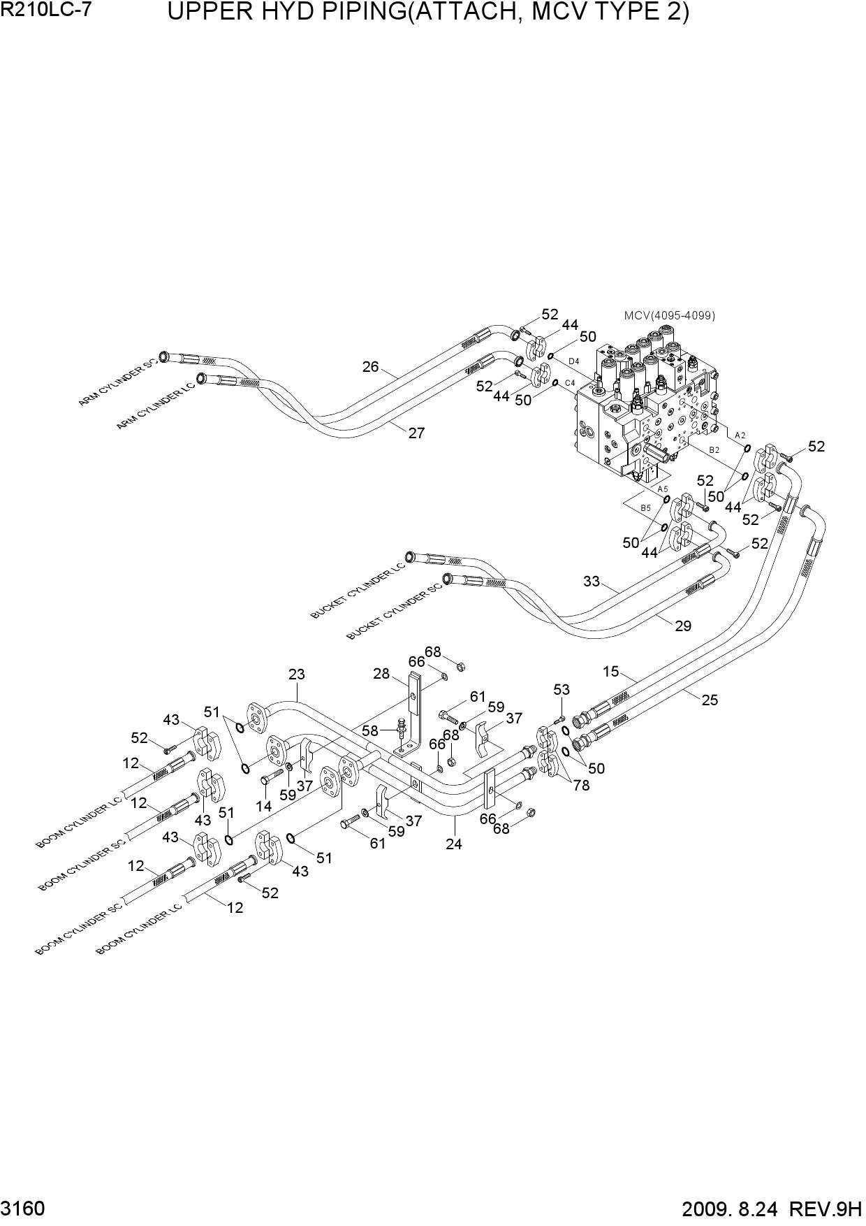 UPPER HYD PIPING(ATTACH, MCV TYPE 2)