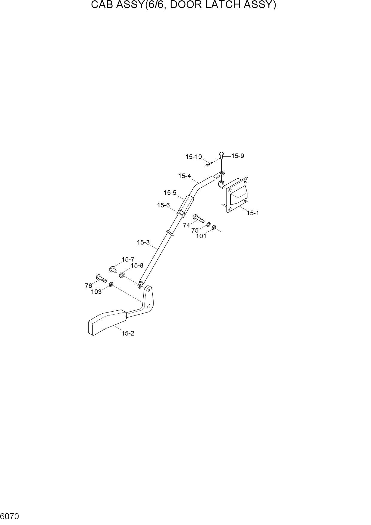 CAB ASSY(6/6, DOOR LATCH ASSY)