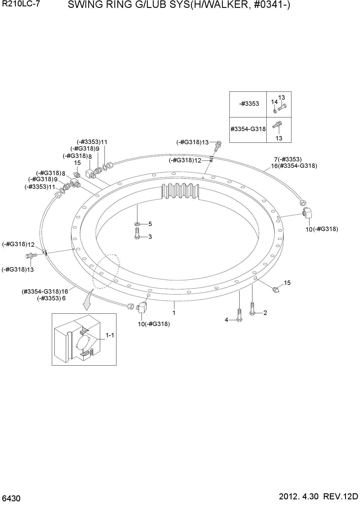SWING RING G/LUB SYS(H/WALKER, #0341-)
