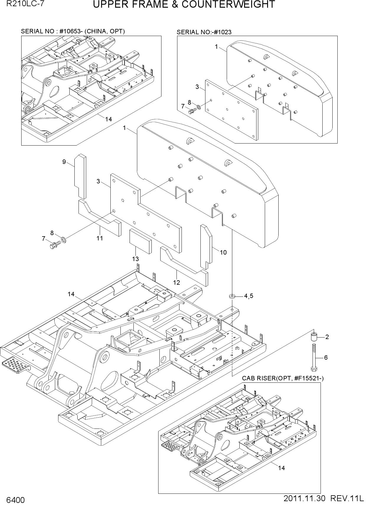 UPPER FRAME & COUNTERWEIGHT