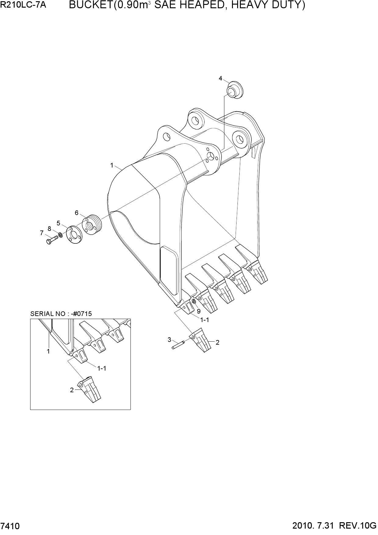 BUCKET(0.90M3 SAE HEAPED, HEAVY DUTY)