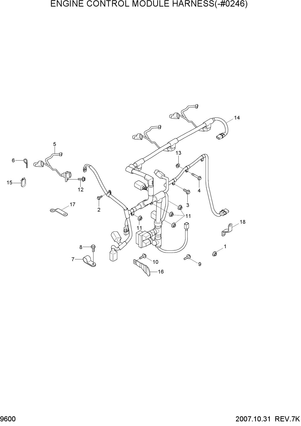 ENGINE CONTROL MODULE HARNESS(-#0246)