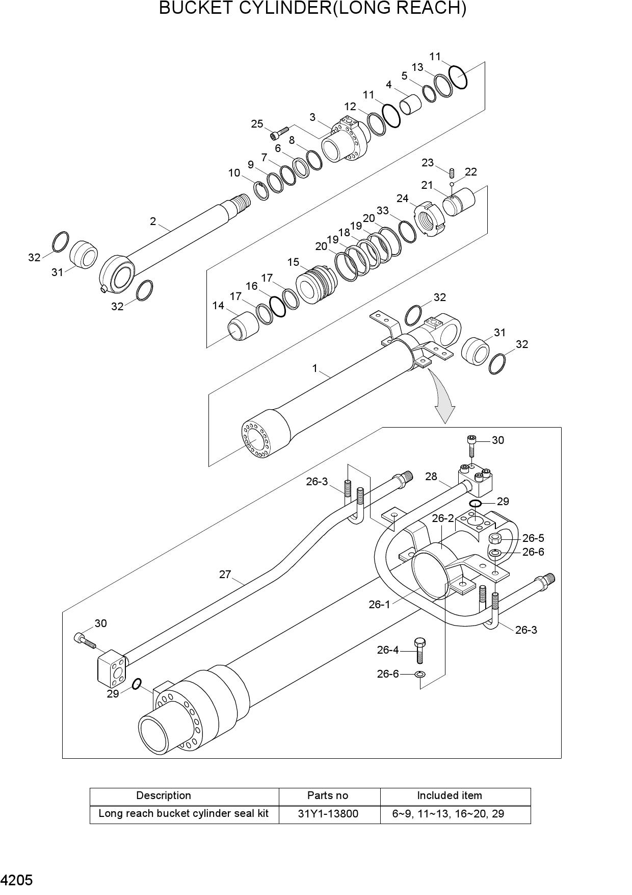 BUCKET CYLINDER(LONG REACH)