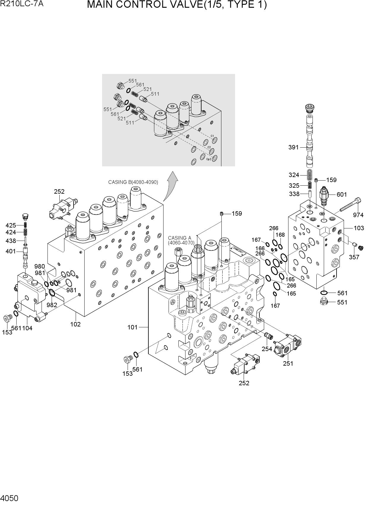 MAIN CONTROL VALVE(1/5, TYPE1)