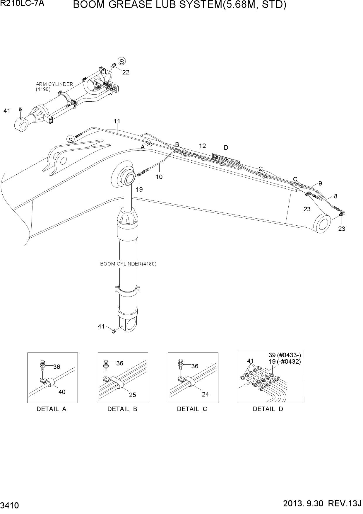 BOOM GREASE LUB SYSTEM(5.68M, STD)