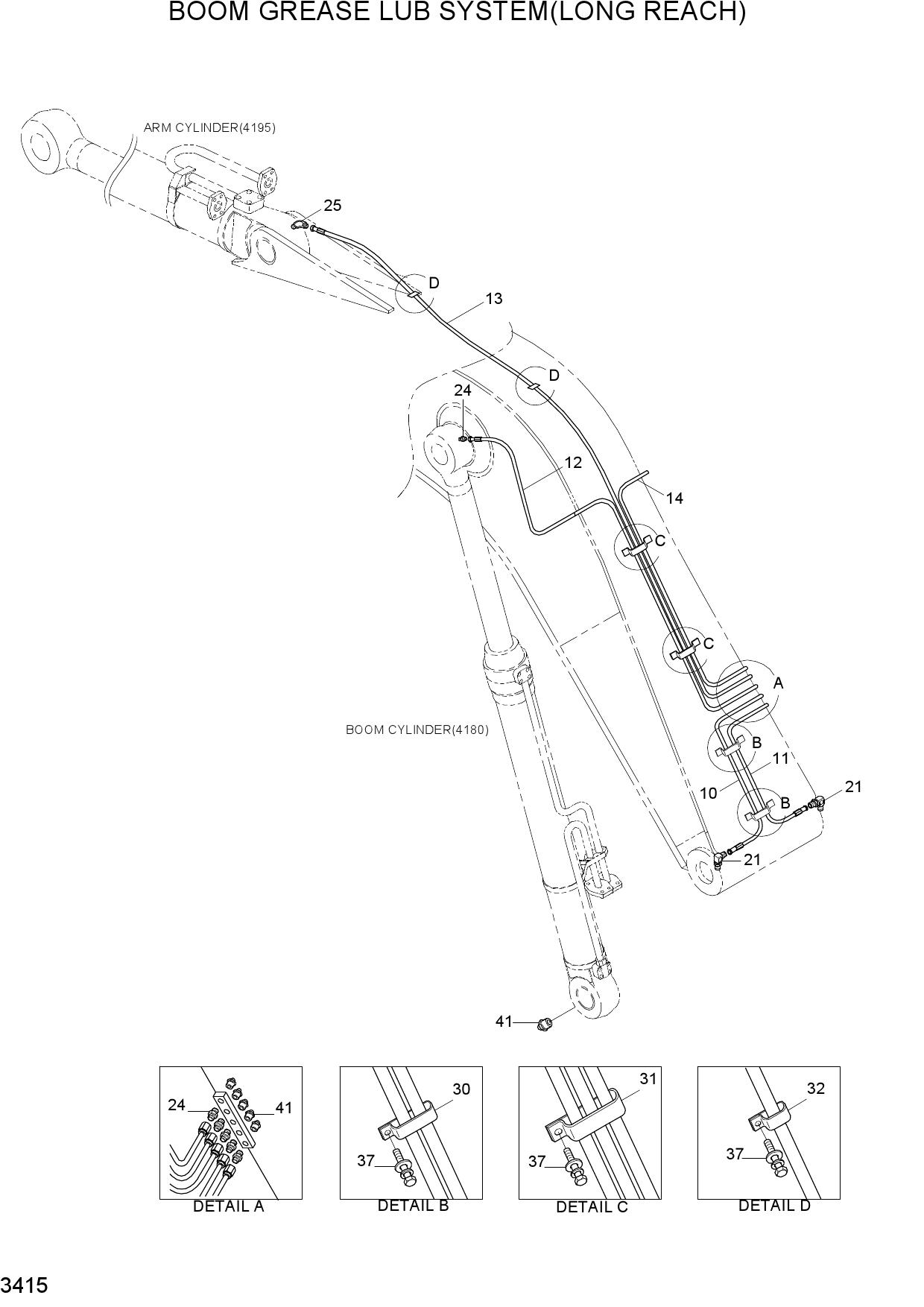 BOOM GREASE LUB SYSTEM(LONG REACH)