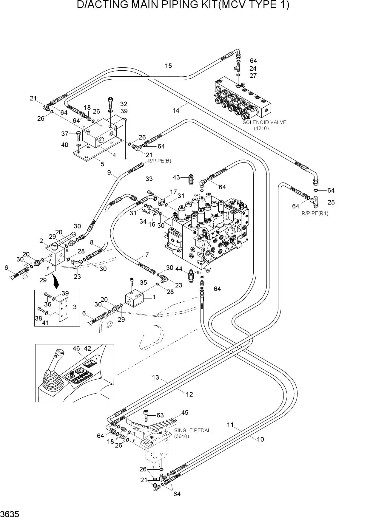 D/ACTING MAIN PIPING KIT(MCV TYPE 1)