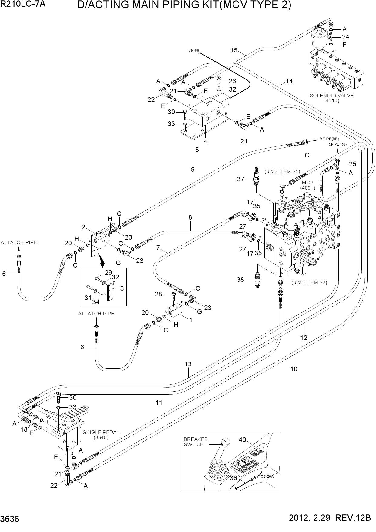 D/ACTING MAIN PIPING KIT(MCV TYPE 2)