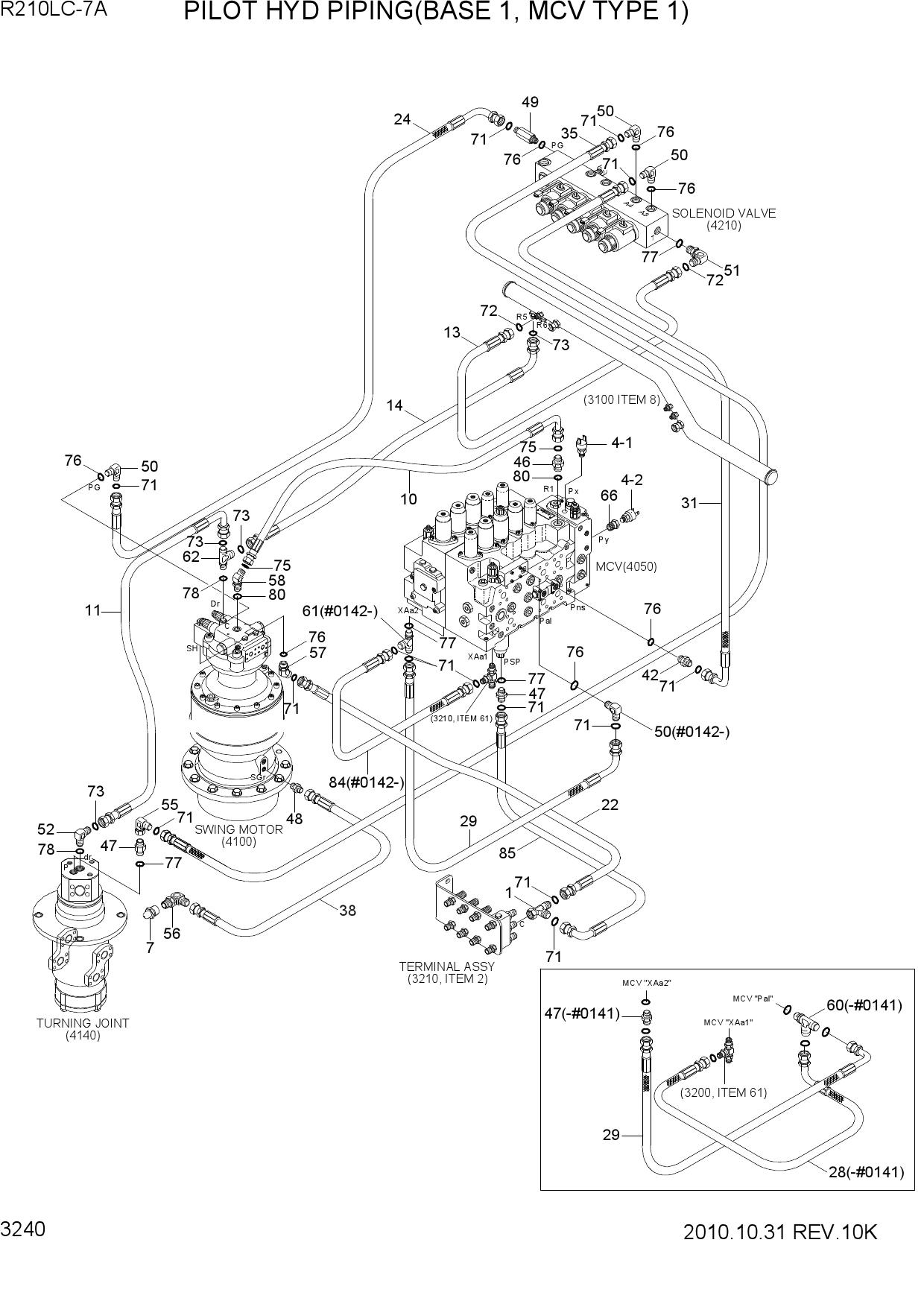 PILOT HYD PIPING(BASE 1, MCV TYPE 1)