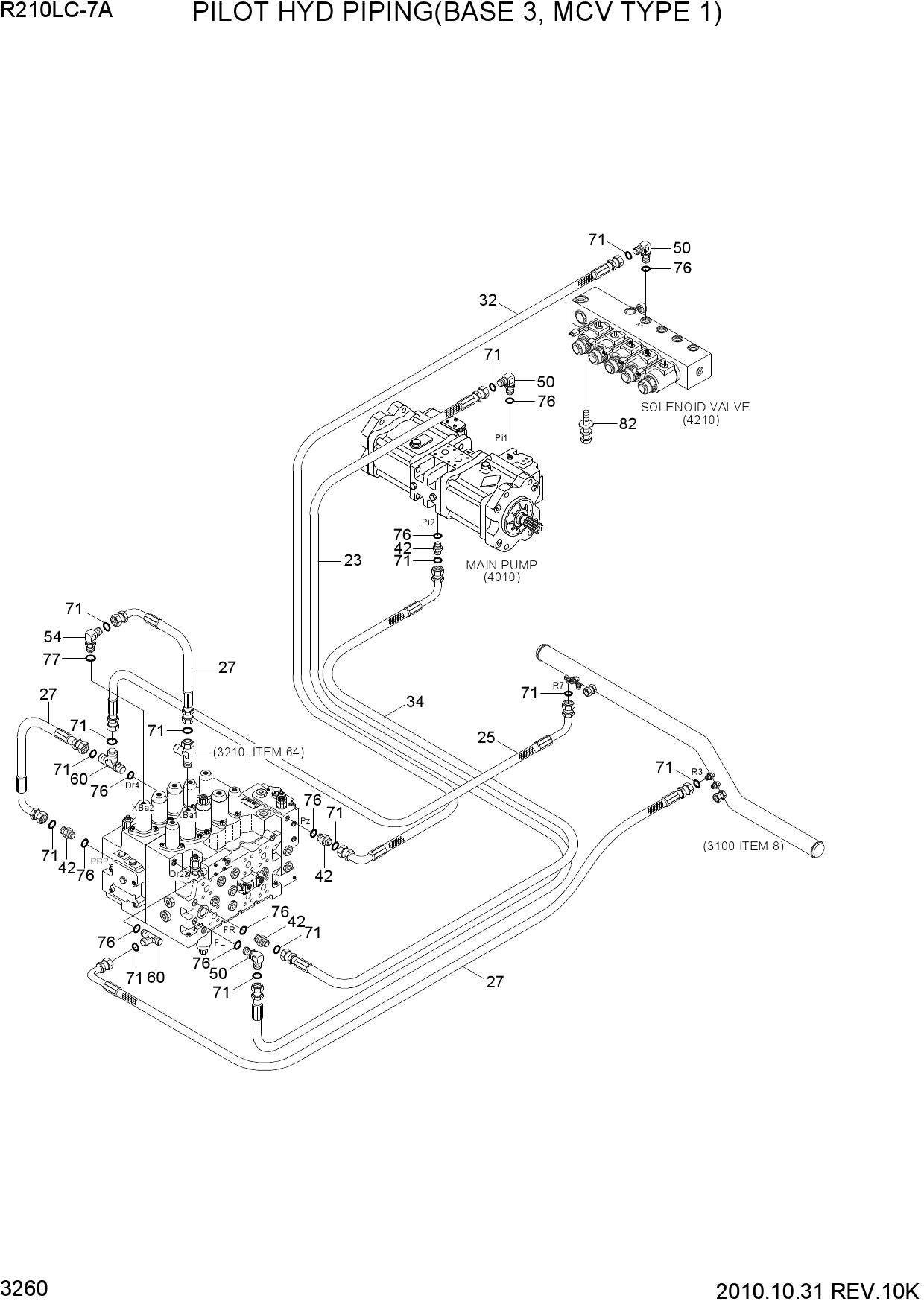 PILOT HYD PIPING(BASE 3, MCV TYPE 1)