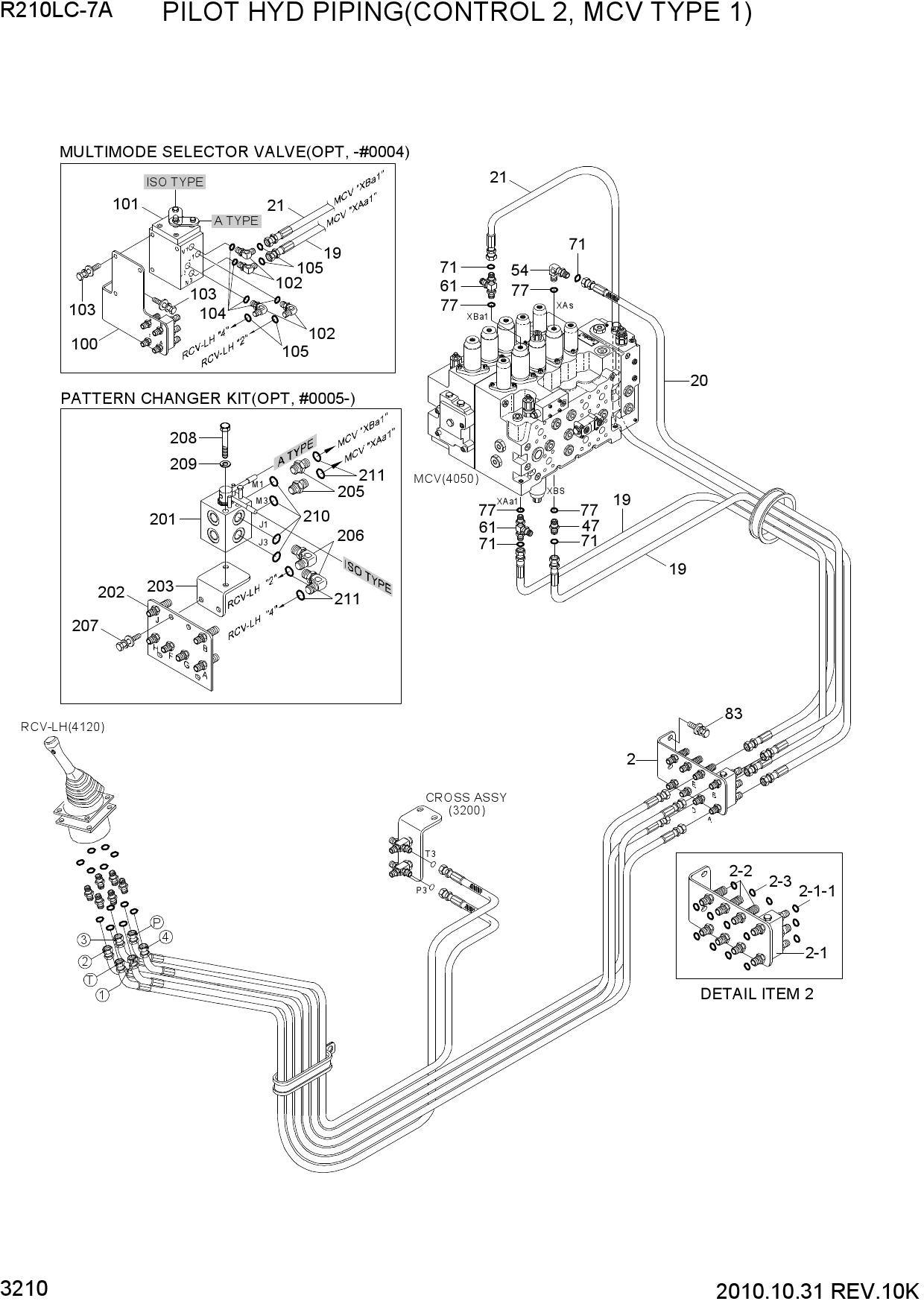 PILOT HYD PIPING(CONTROL 2, MCV TYPE 1)
