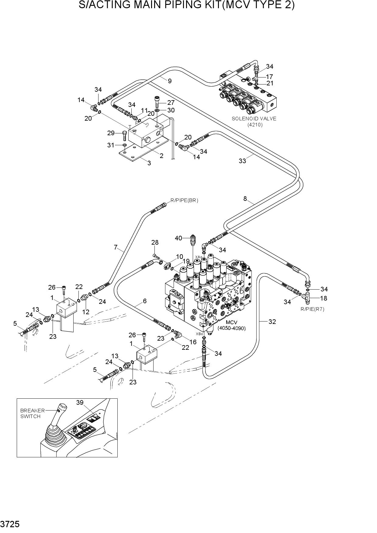 S/ACTING MAIN PIPING KIT(MCV TYPE 1)