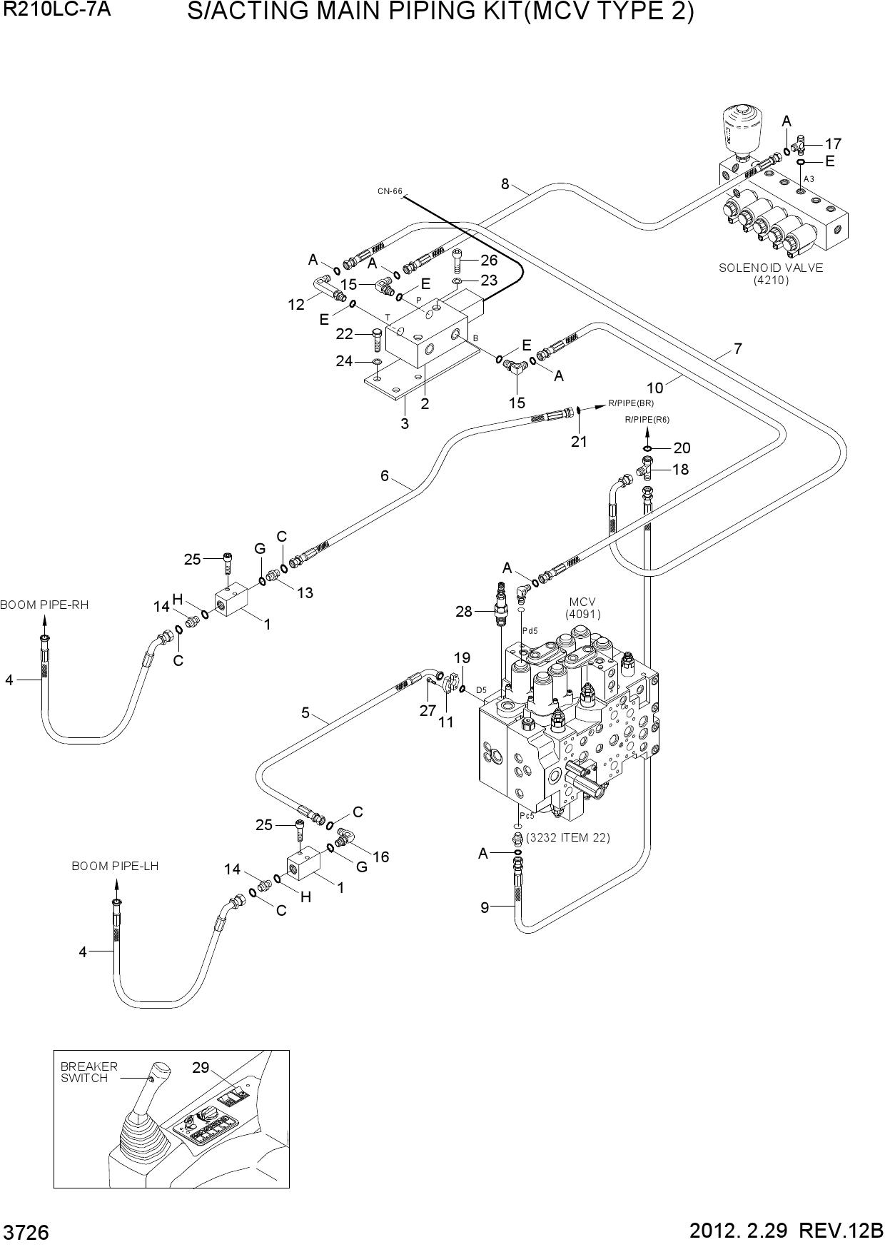 S/ACTING MAIN PIPING KIT(MCV TYPE 2)
