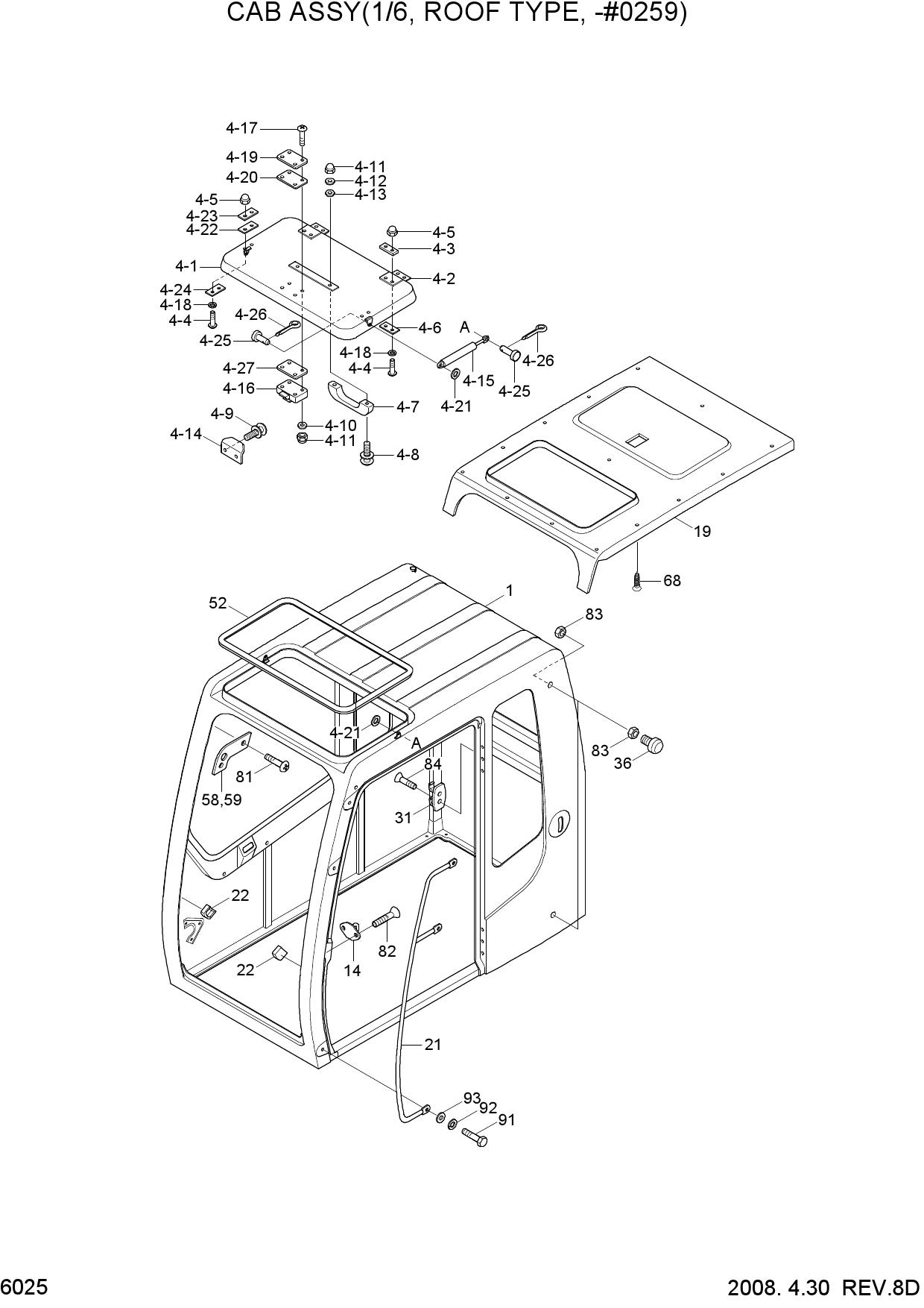 CAB ASSY(1/6, ROOF TYPE, -#0259)