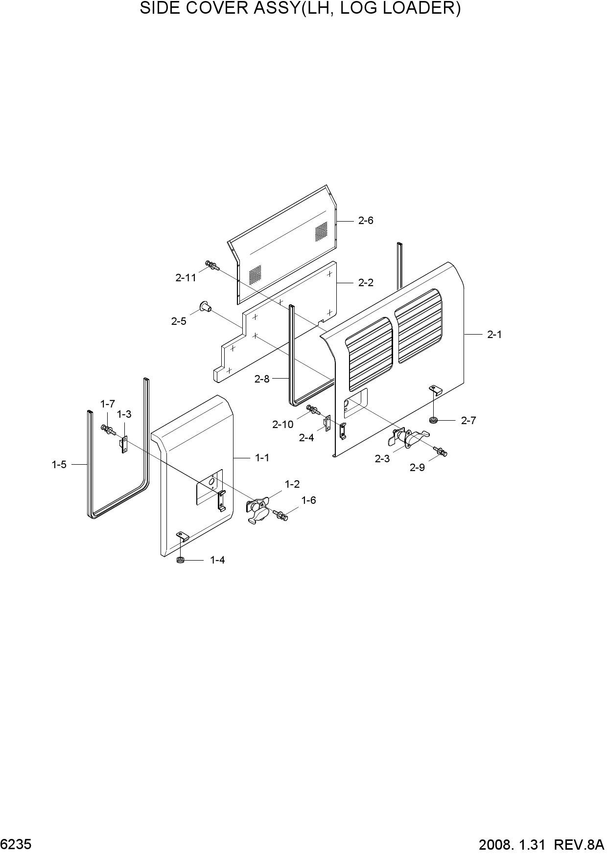 SIDE COVER ASSY(LH, LOG LOADER)