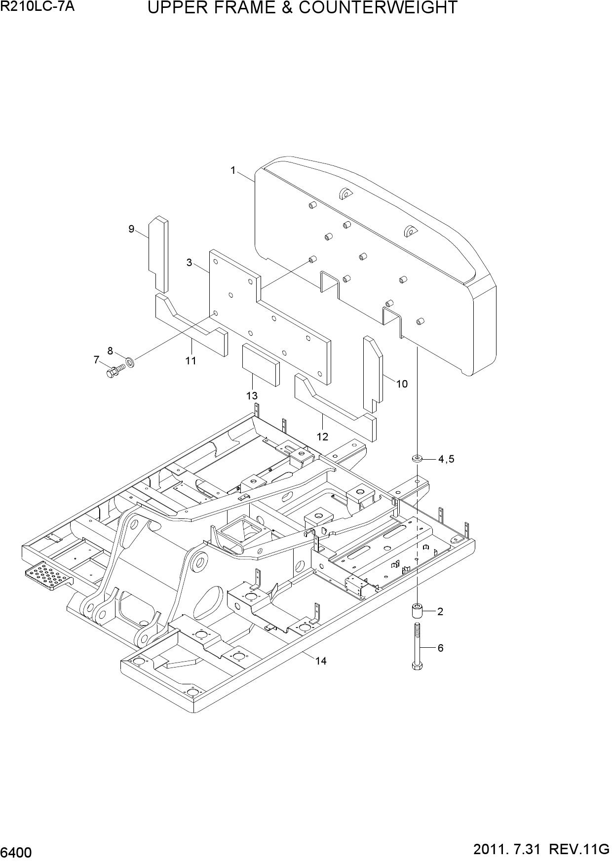UPPER FRAME & COUNTERWEIGHT