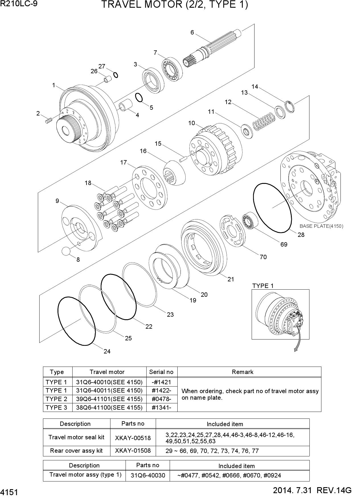 TRAVEL MOTOR (2/2, TYPE 1)