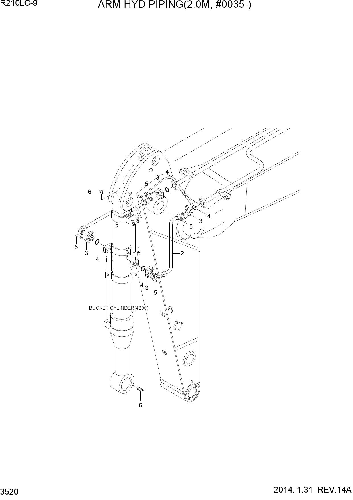 ARM HYD PIPING(2.0M, #0035-)