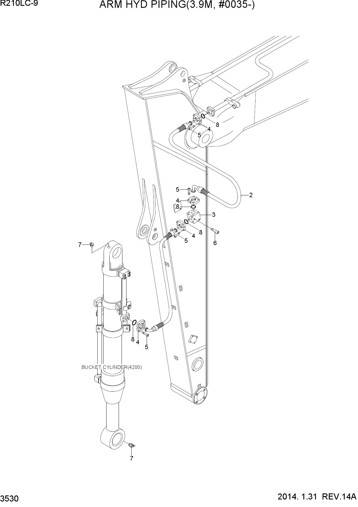 ARM HYD PIPING(3.9M, #0035-)