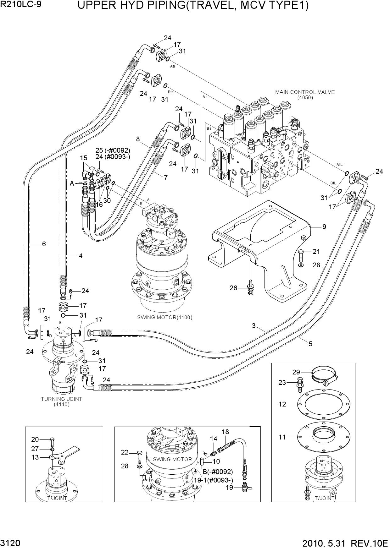 UPPER HYD PIPING(TRAVEL, MCV TYPE 1)