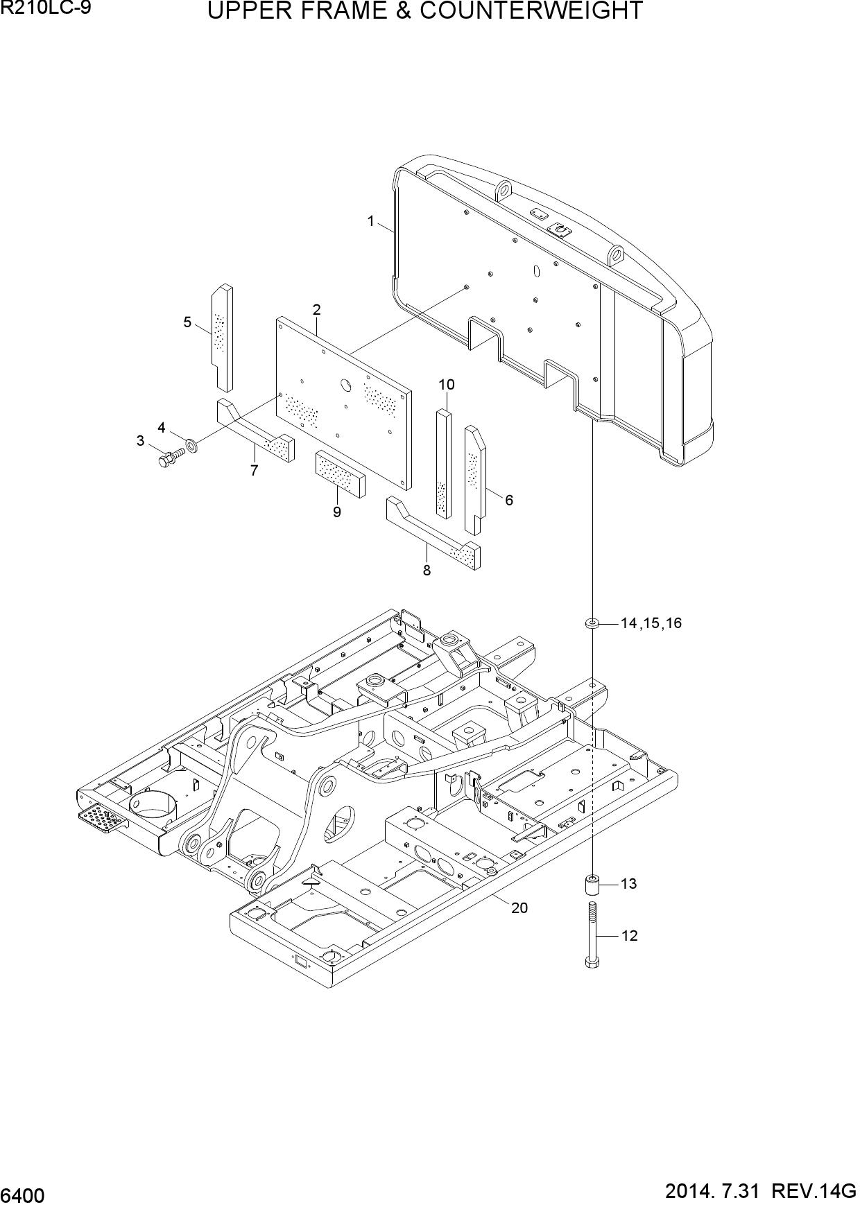 UPPER FRAME & COUNTERWEIGHT