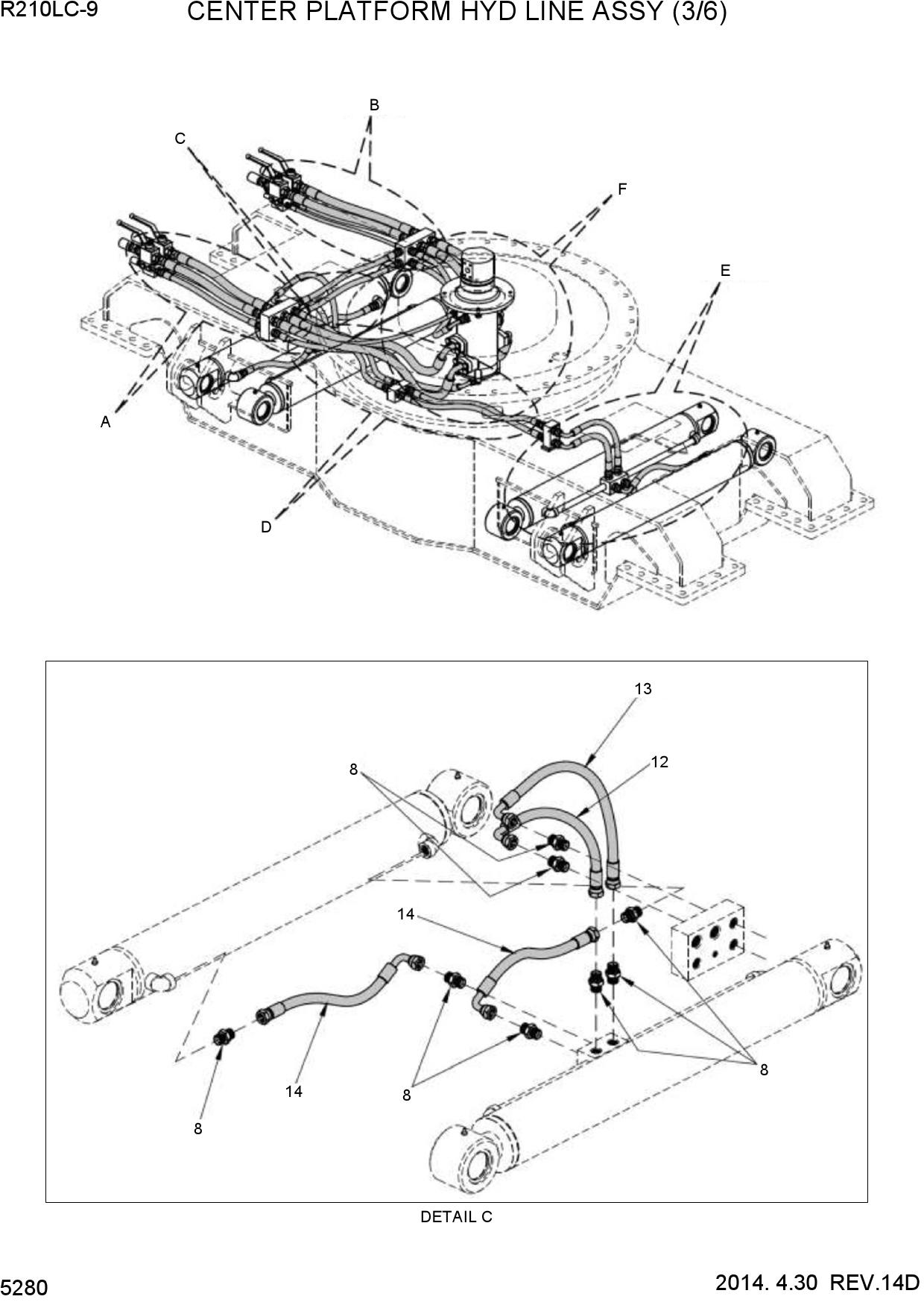 CENTER PLATFORM HYD LINE ASSY (3/6)