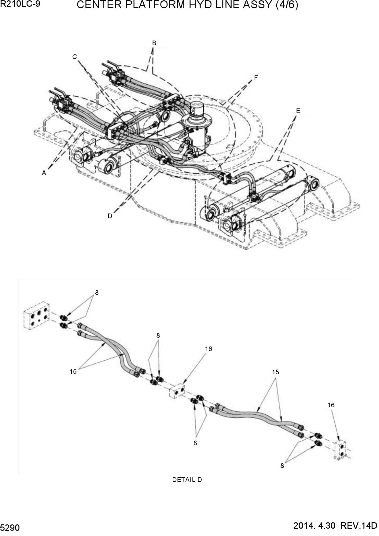 CENTER PLATFORM HYD LINE ASSY (4/6)