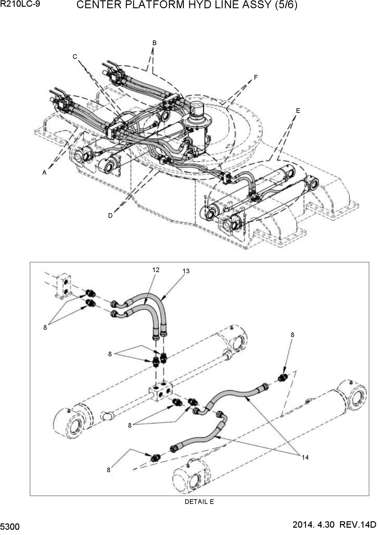 CENTER PLATFORM HYD LINE ASSY (5/6)