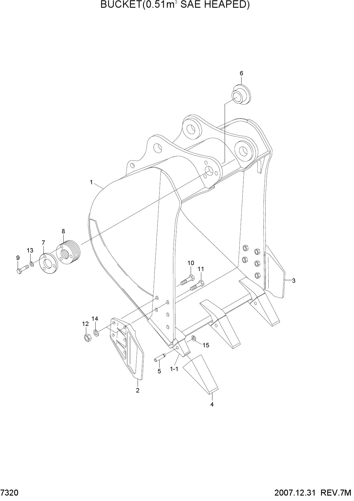 BUCKET(0.51M3 SAE HEAPED)