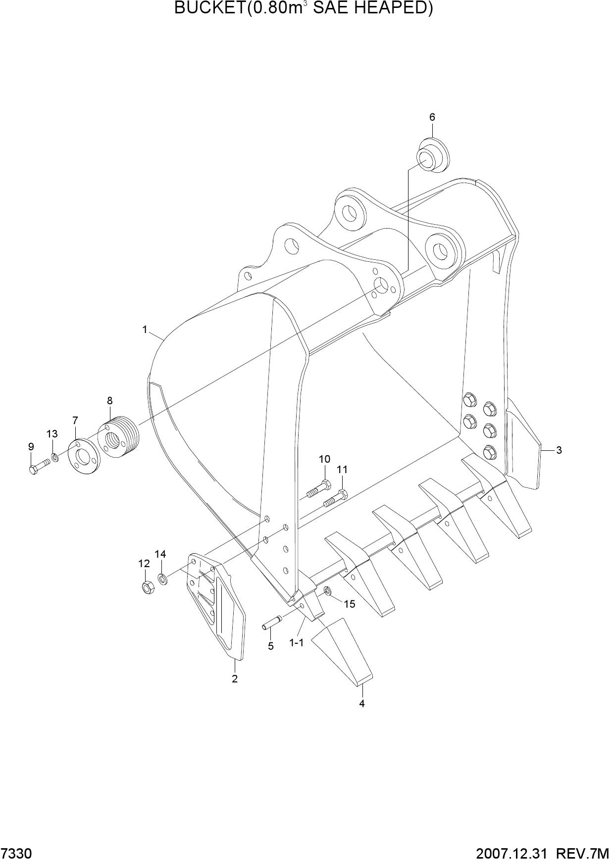BUCKET(0.80M3 SAE HEAPED)