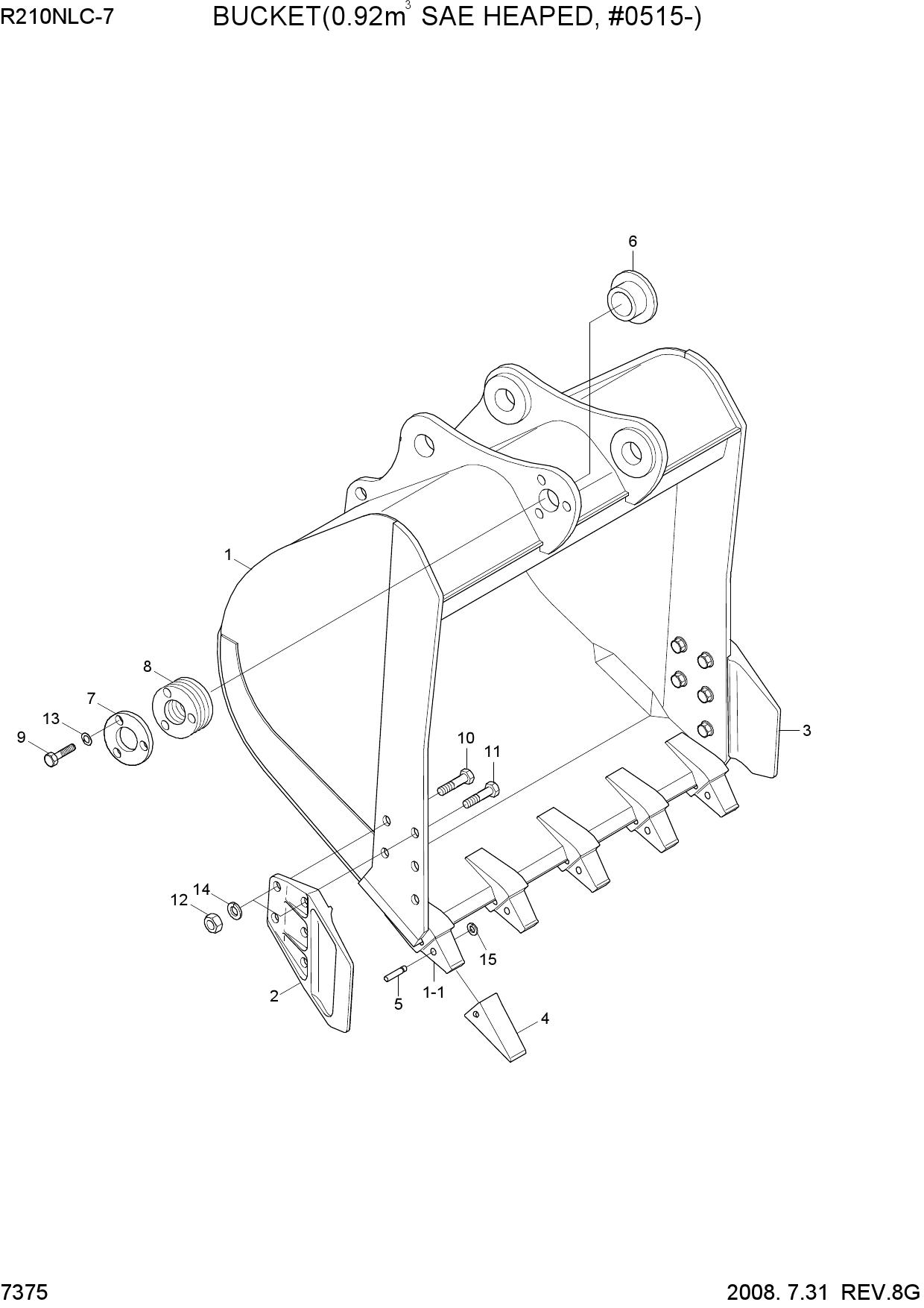 BUCKET(0.92M3 SAE HEAPED, #0515-)