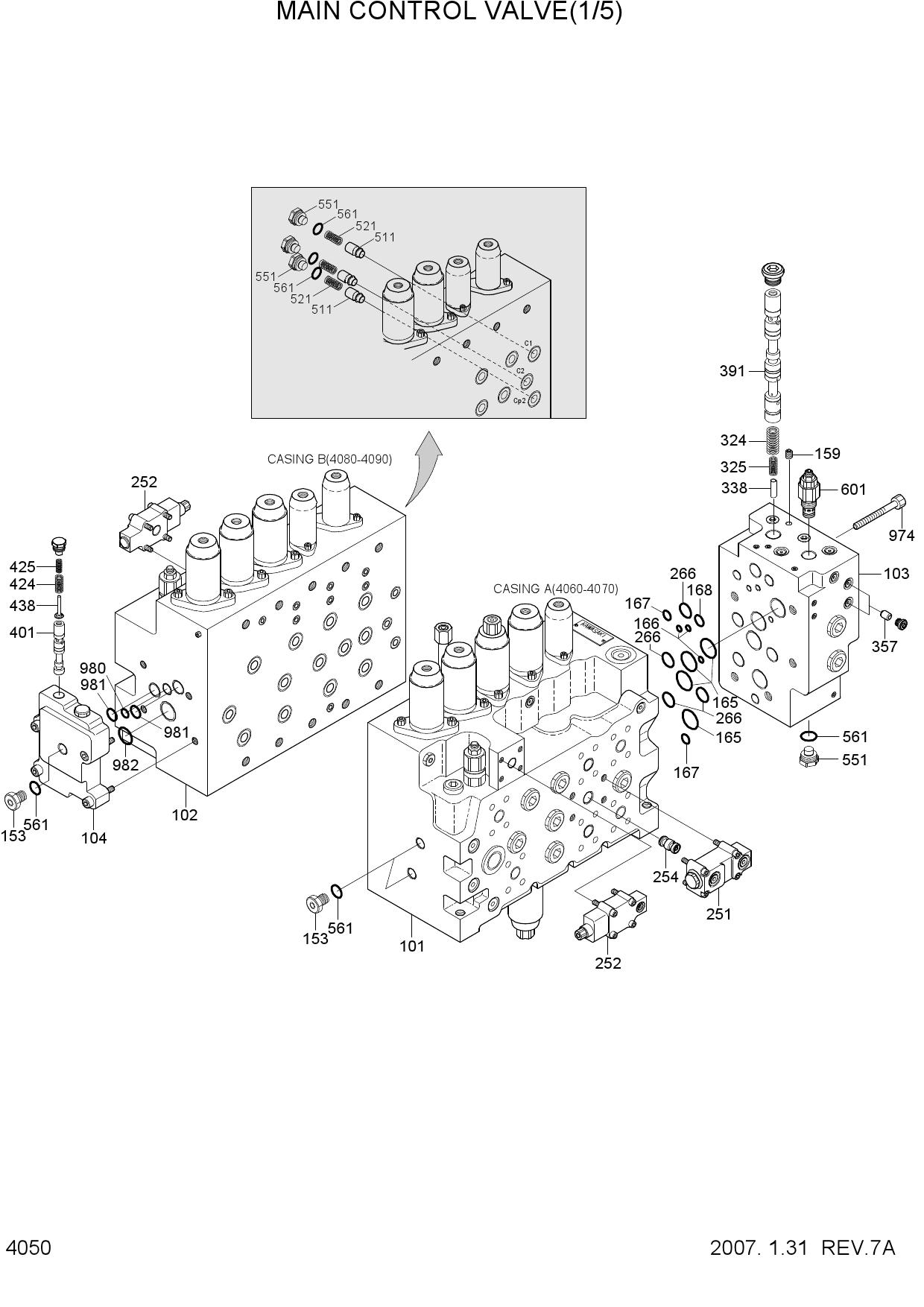 MAIN CONTROL VALVE(1/5)
