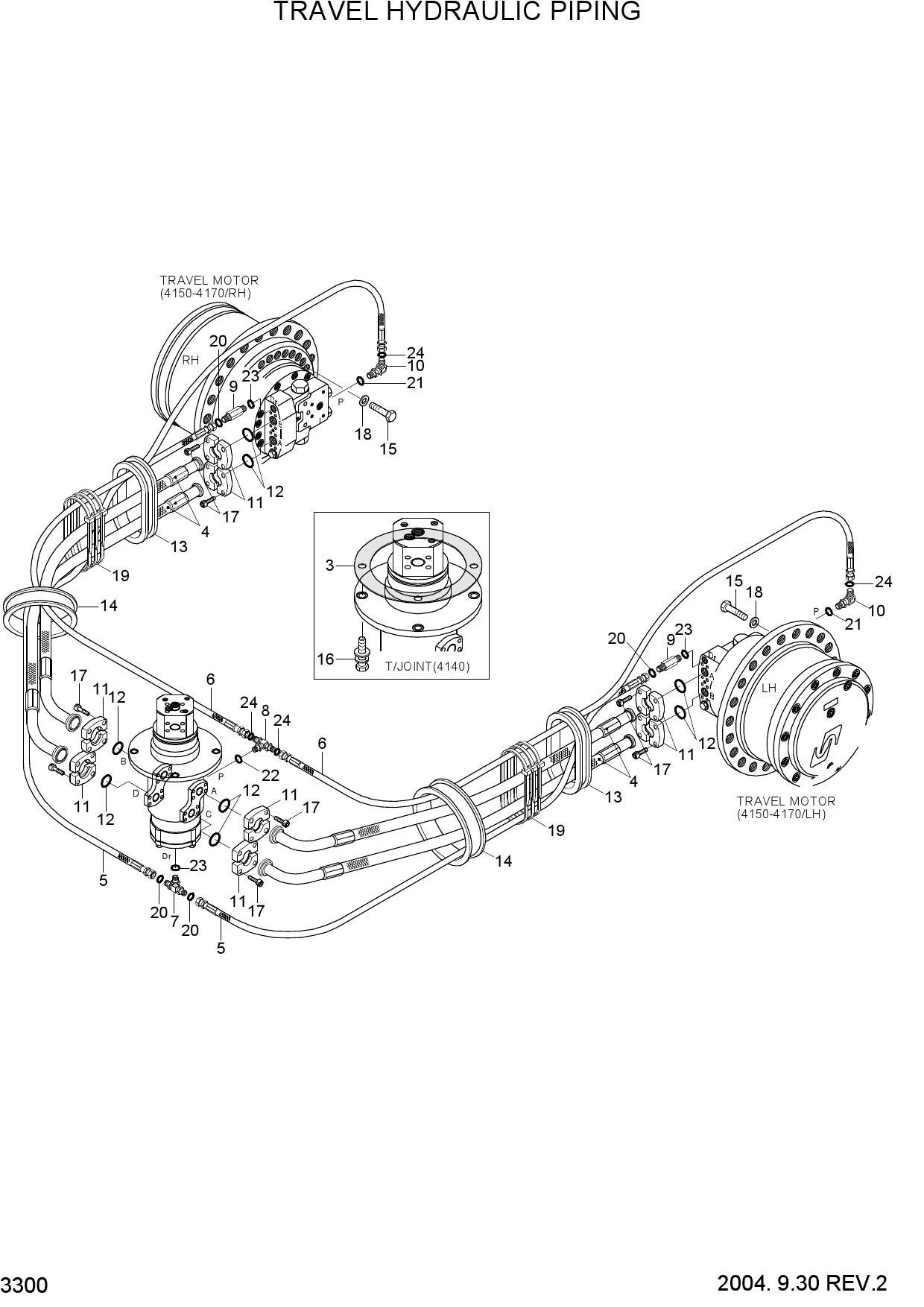 TRAVEL HYDRAULIC PIPING