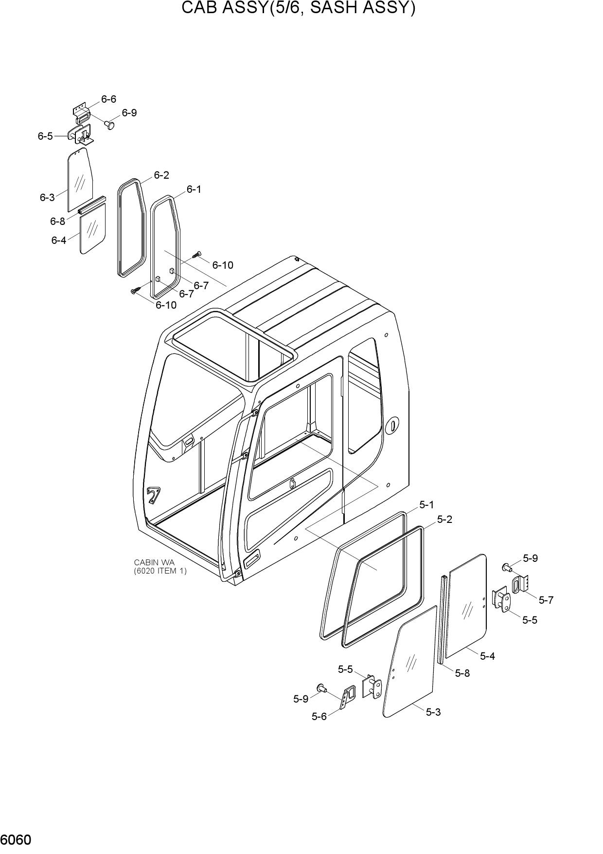CAB ASSY(5/6, SASH ASSY)