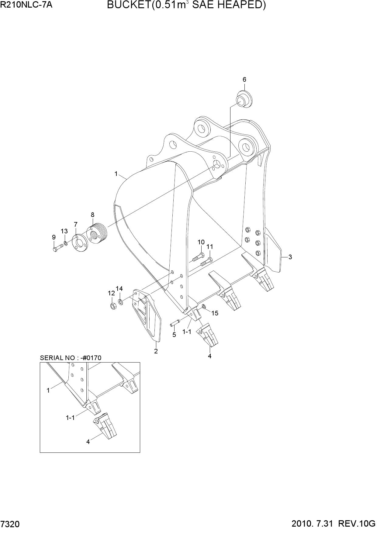 BUCKET(0.51M3 SAE HEAPED)