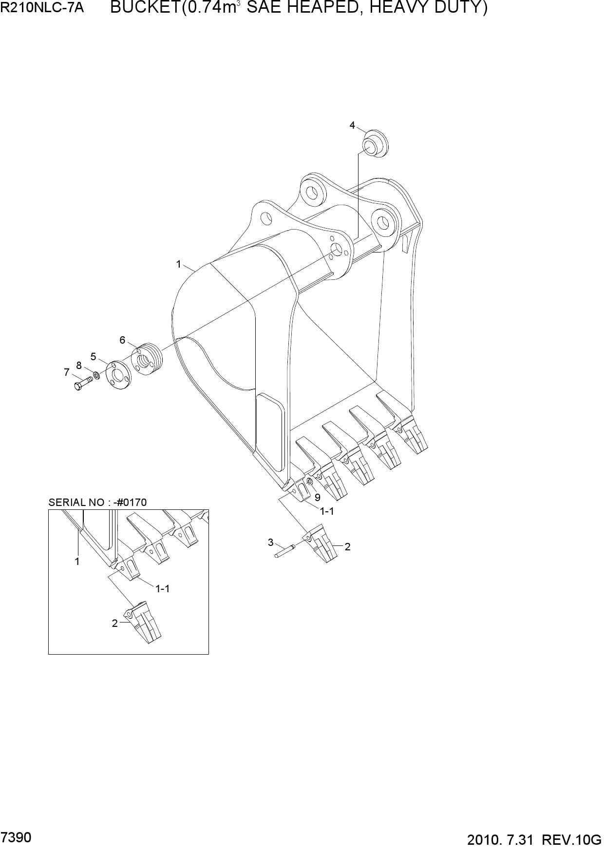 BUCKET(0.74M3 SAE HEAPED, HEAVY DUTY)