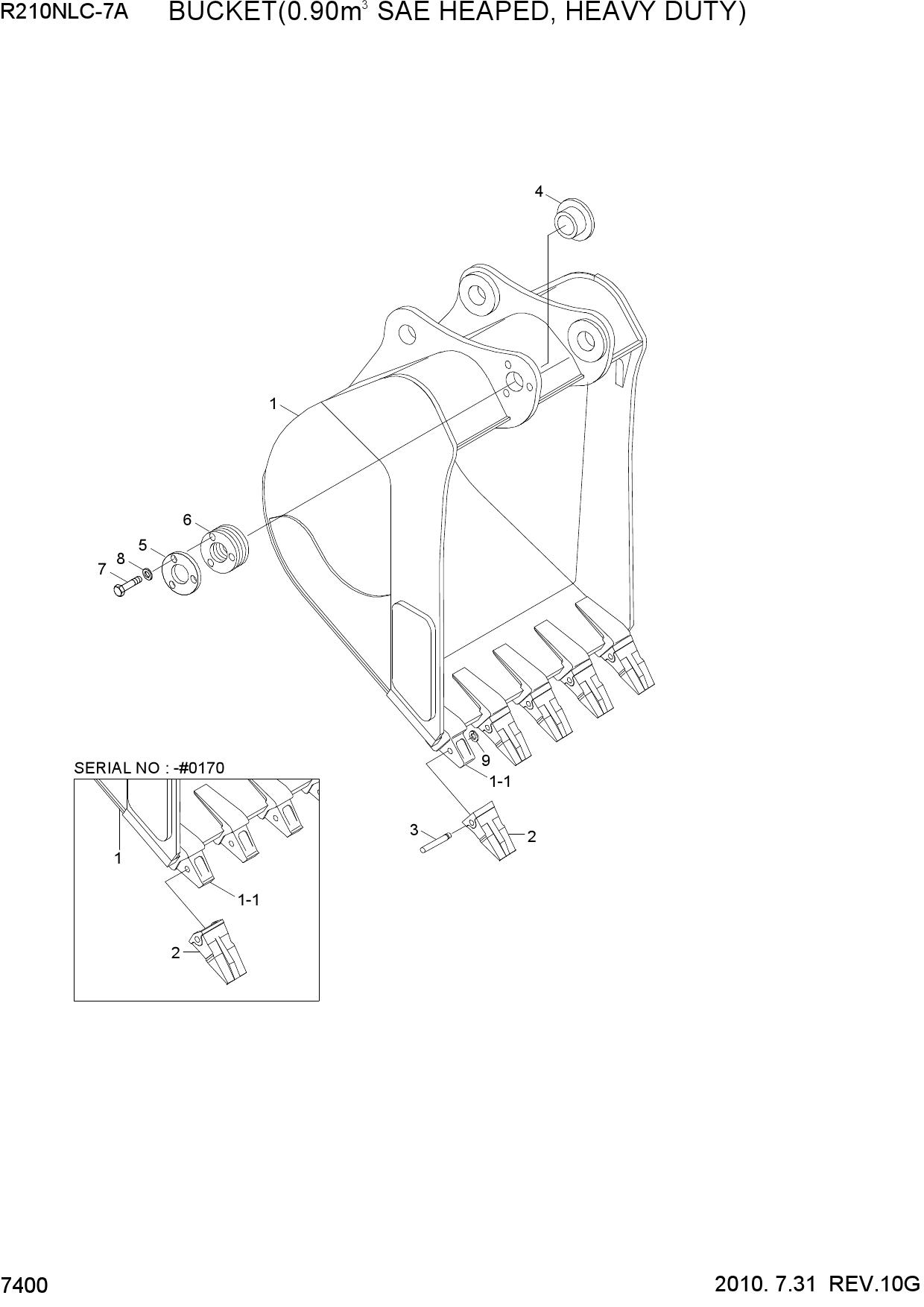 BUCKET(0.90M3 SAE HEAPED, HEAVY DUTY)