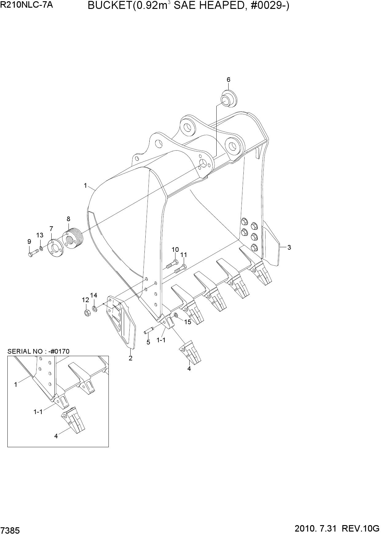 BUCKET(0.92M3 SAE HEAPED, #0029-)