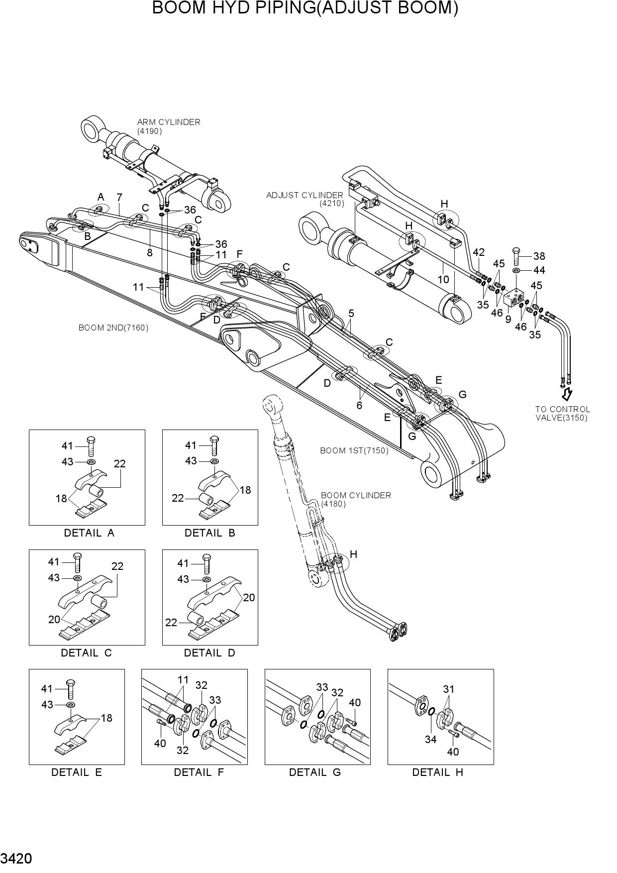 BOOM HYD PIPING(ADJUST BOOM)