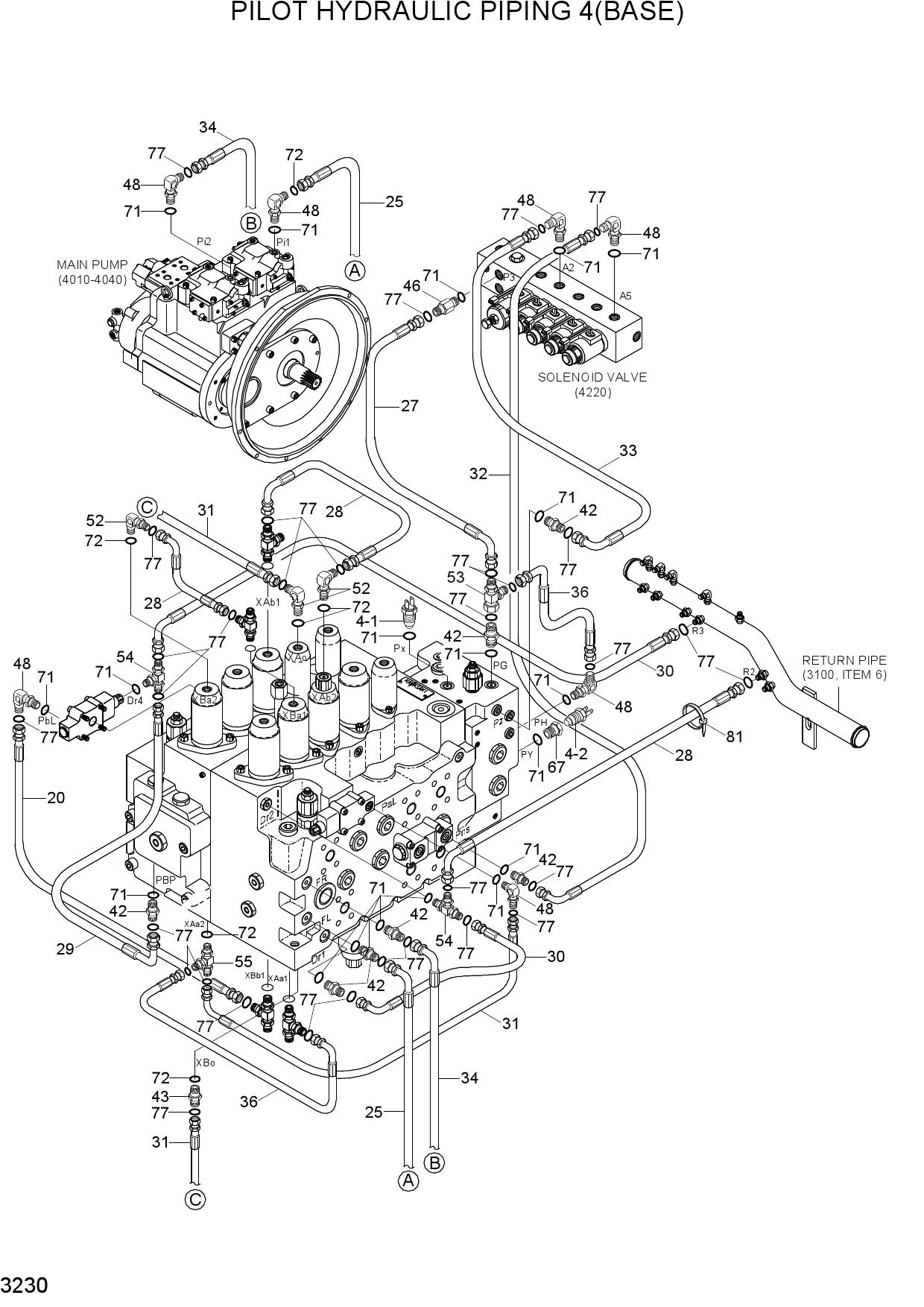 PILOT HYDRAULIC PIPING 4(BASE)