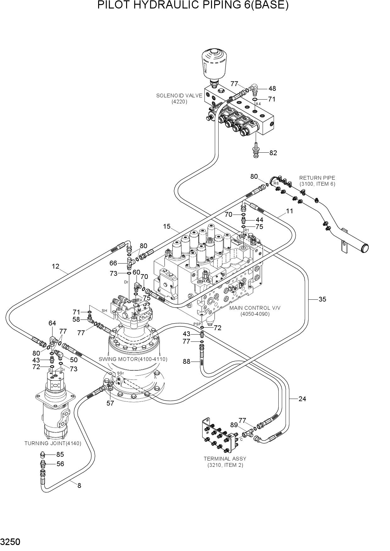 PILOT HYDRAULIC PIPING 6(BASE)