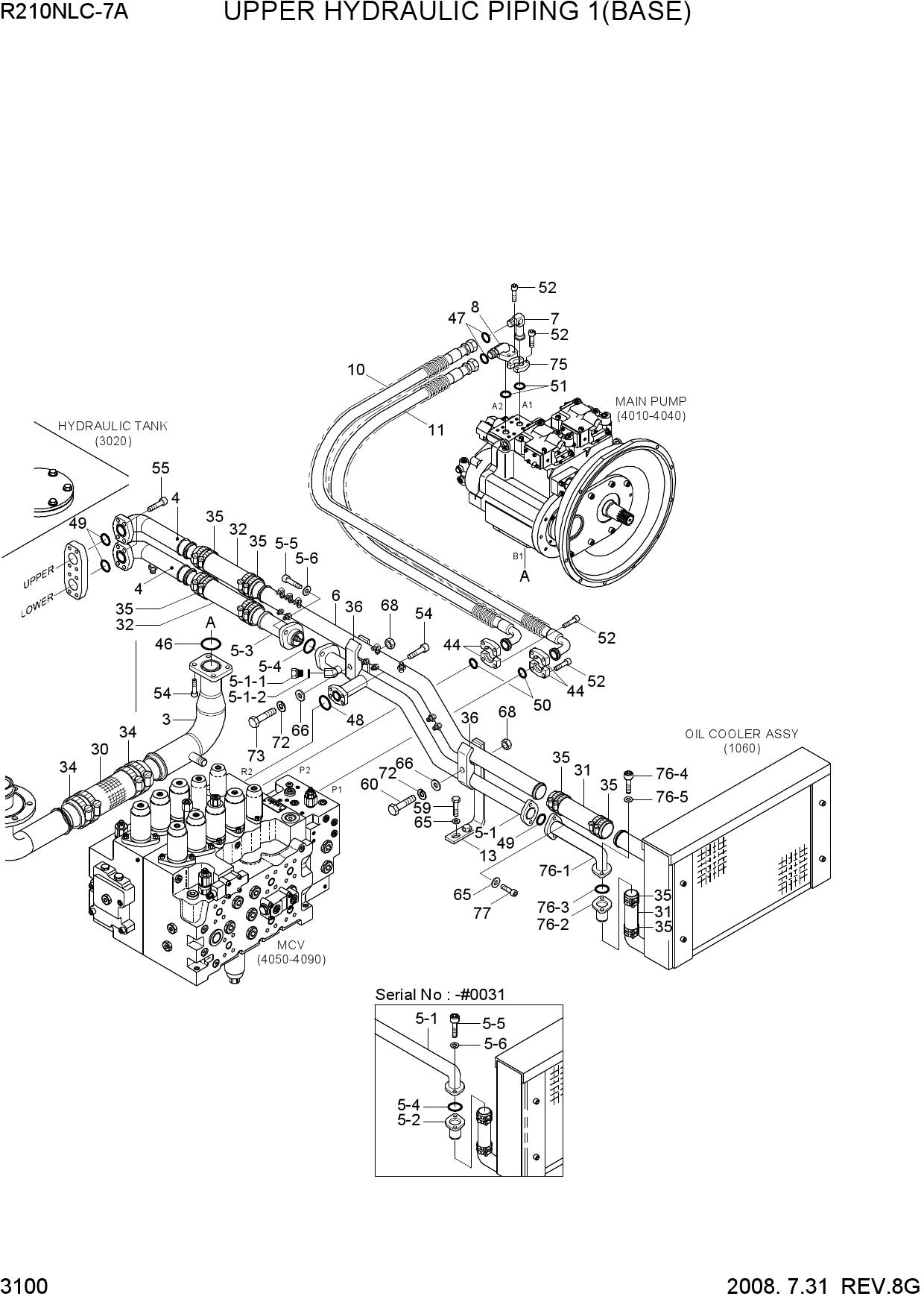 UPPER HYDRAULIC PIPING 1(BASE)