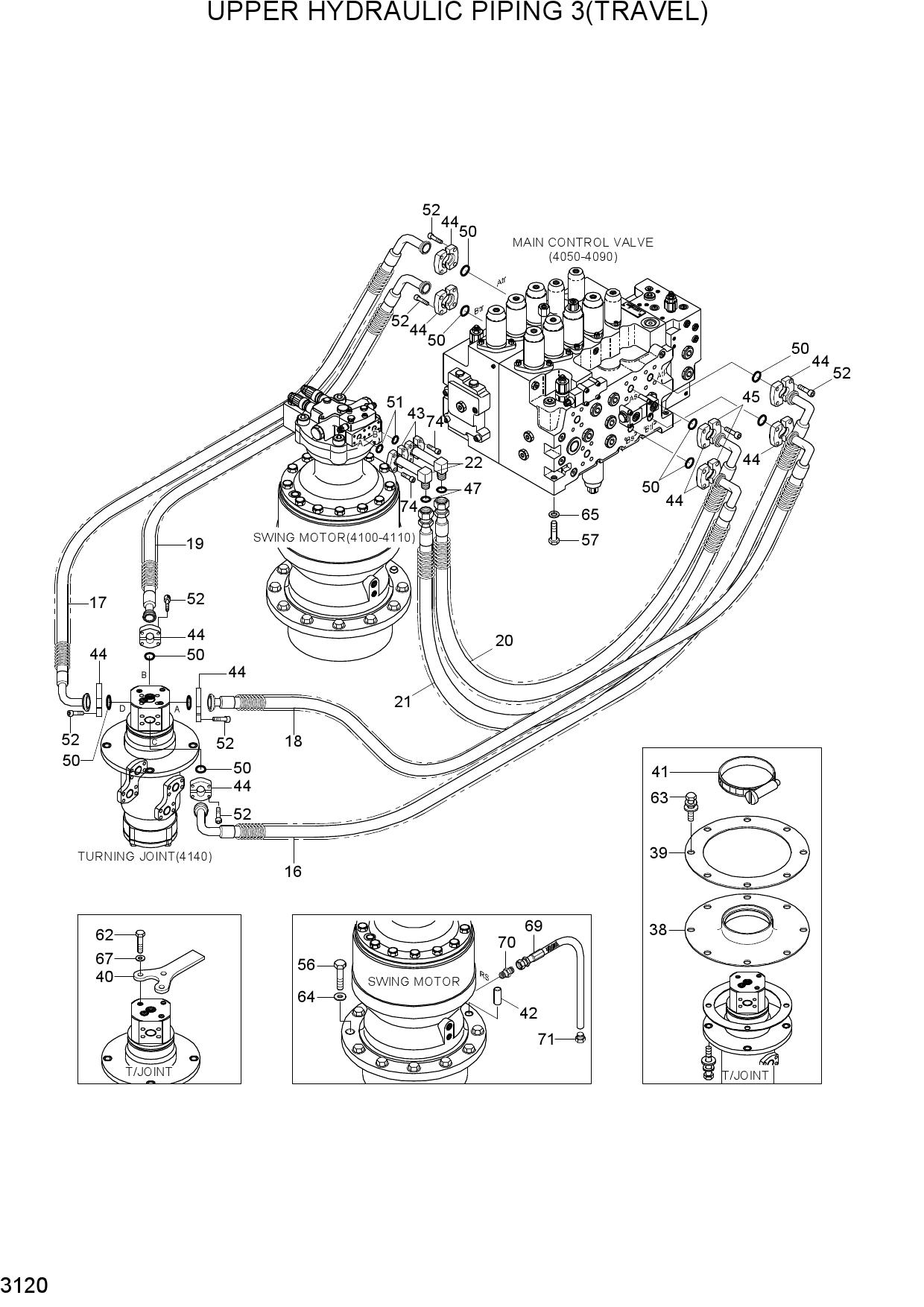 UPPER HYDRAULIC PIPING 3(TRAVEL)